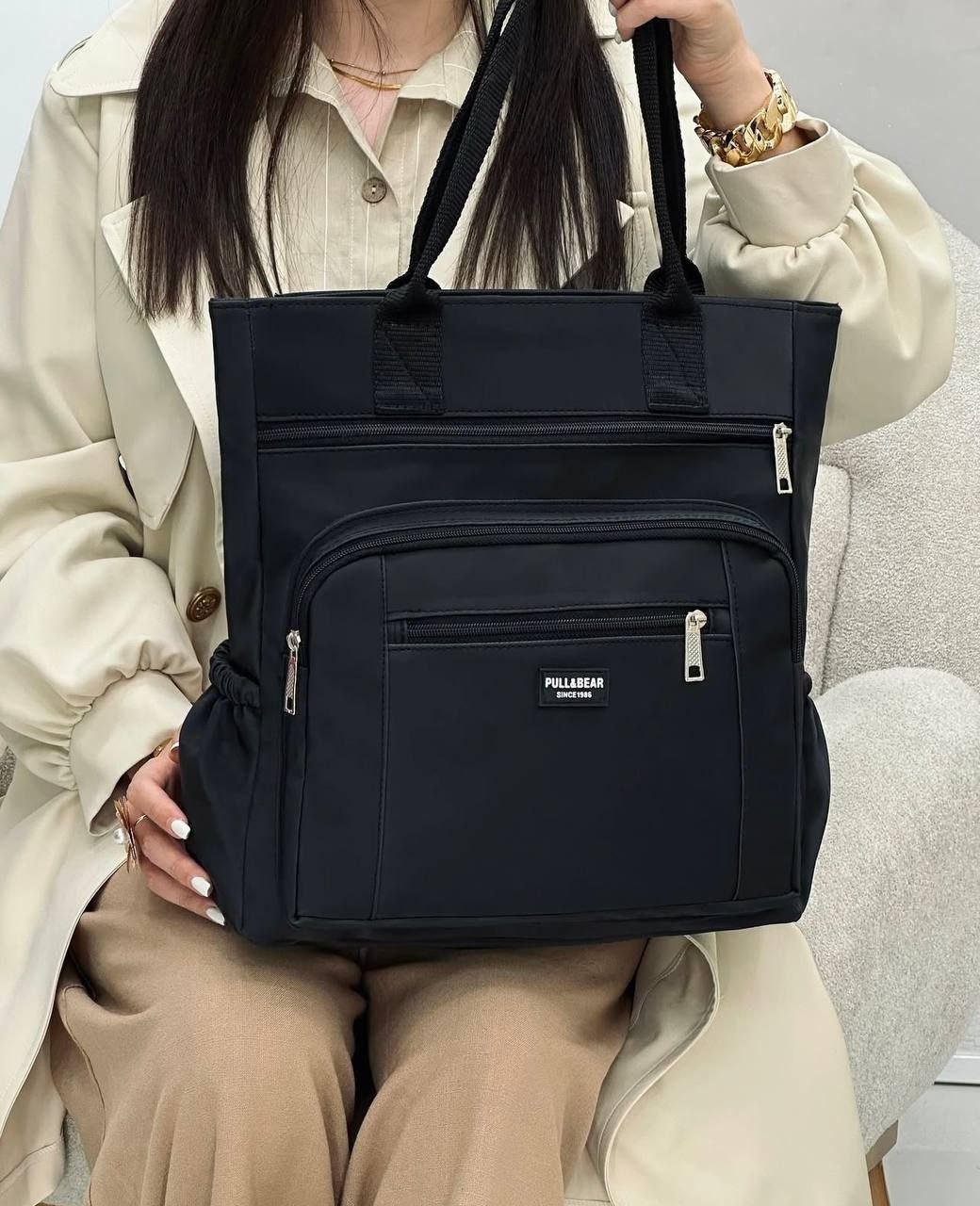 کیف دانشجویی زنانه و دخترانه بزرگ جنس خارجی با رنگبندی